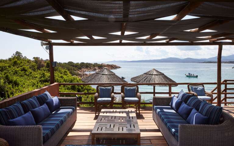 lounge area facing beach
