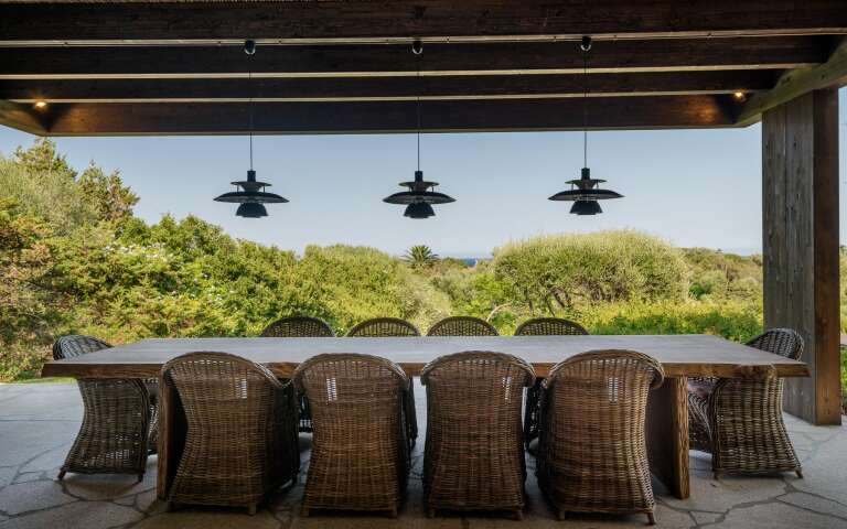 dining table with view over Porto Rotondo