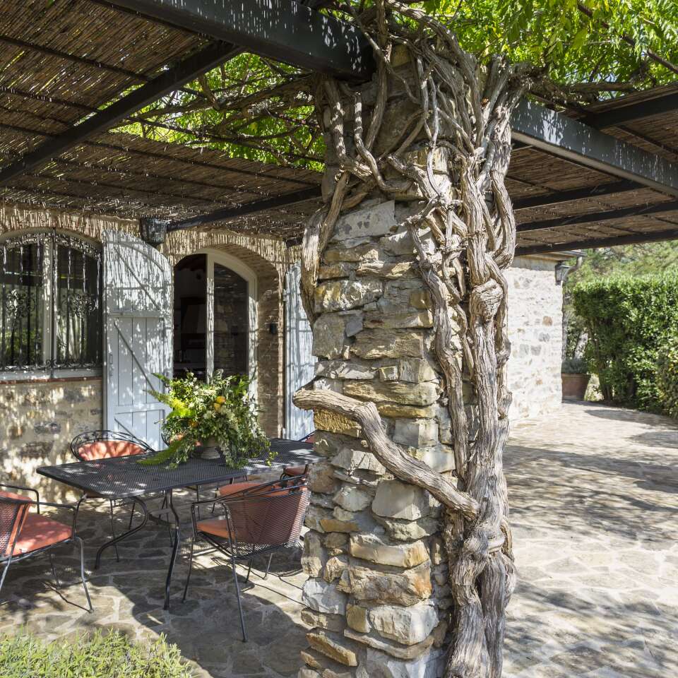 dining table with portable BBQ