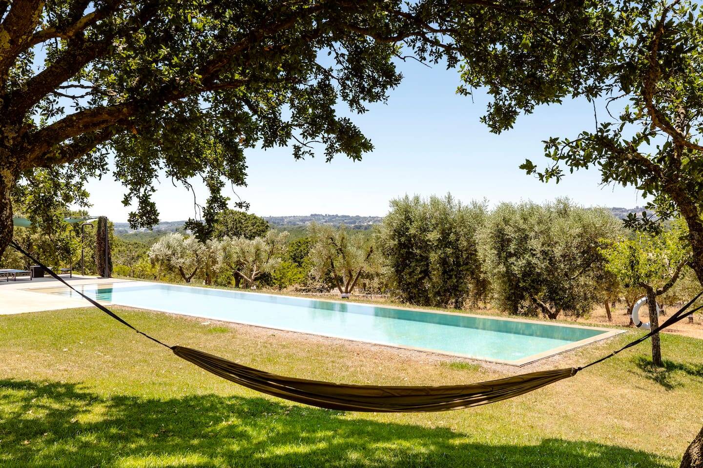 hammock and view over the Apulian contryside