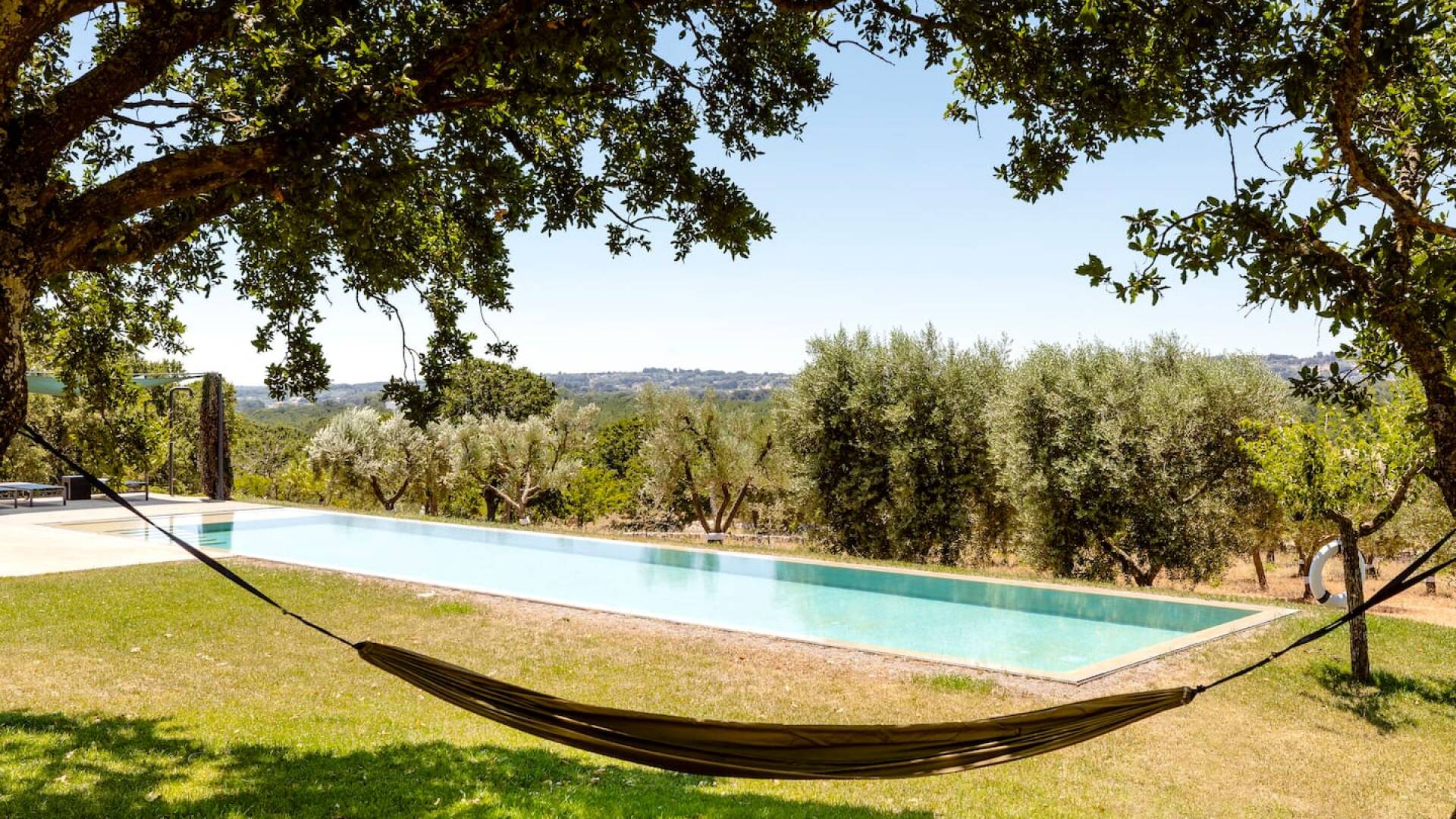 hammock and view over the Apulian contryside