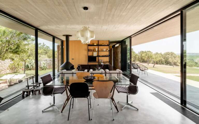 dining room with floor-to-ceiling windows