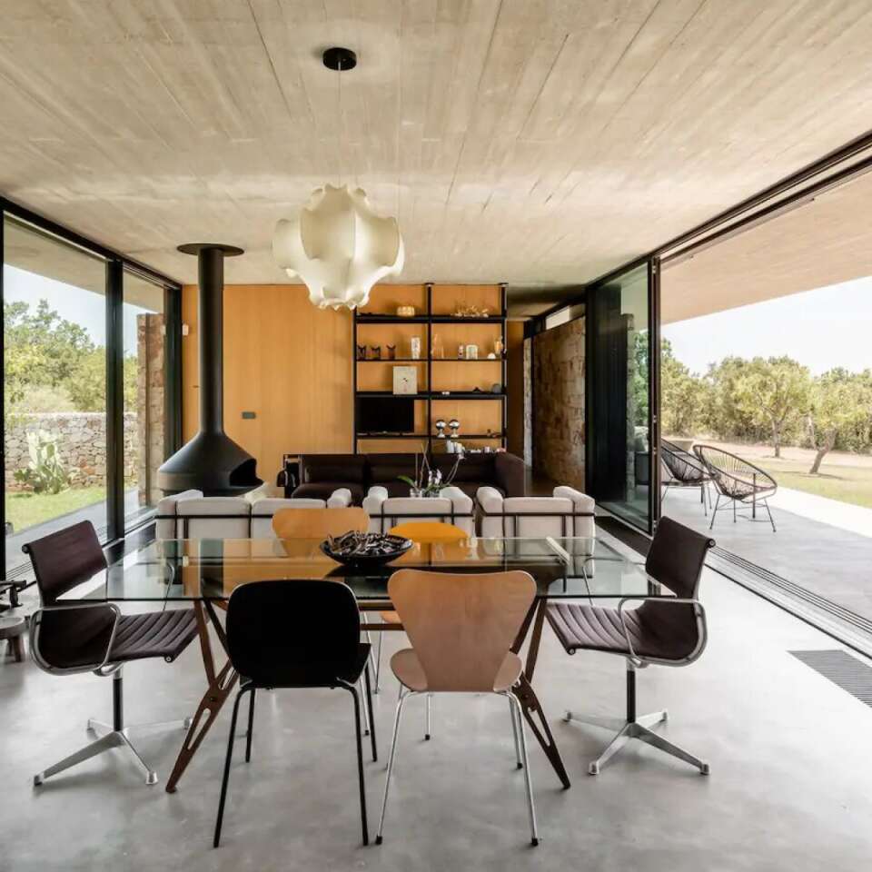 dining room with floor-to-ceiling windows
