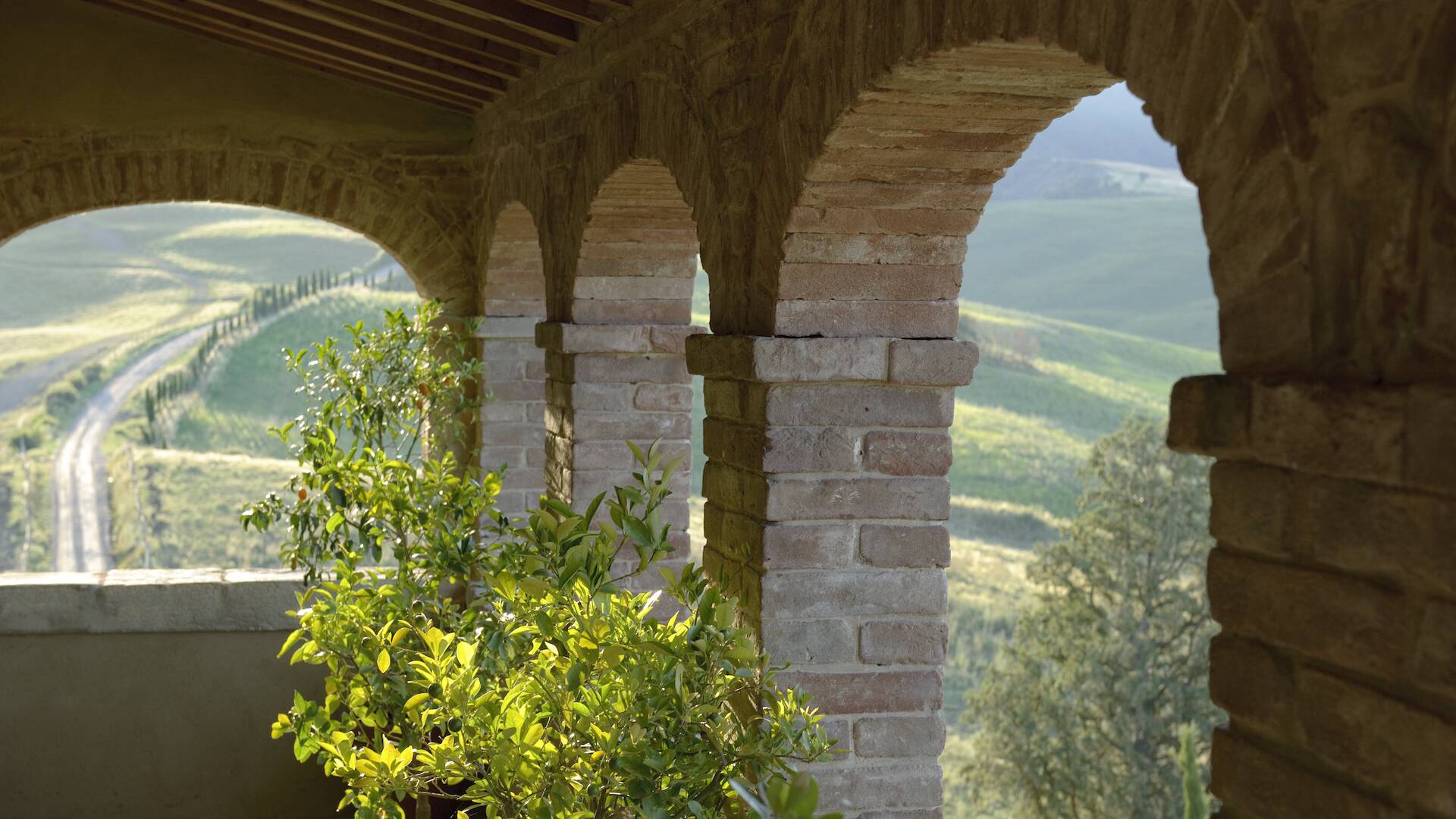 view from the second floor of the main villa