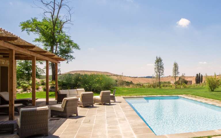 luxury villa rental with view over the golf course