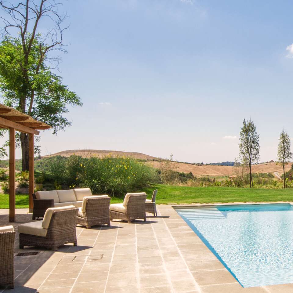 luxury villa rental with view over the golf course