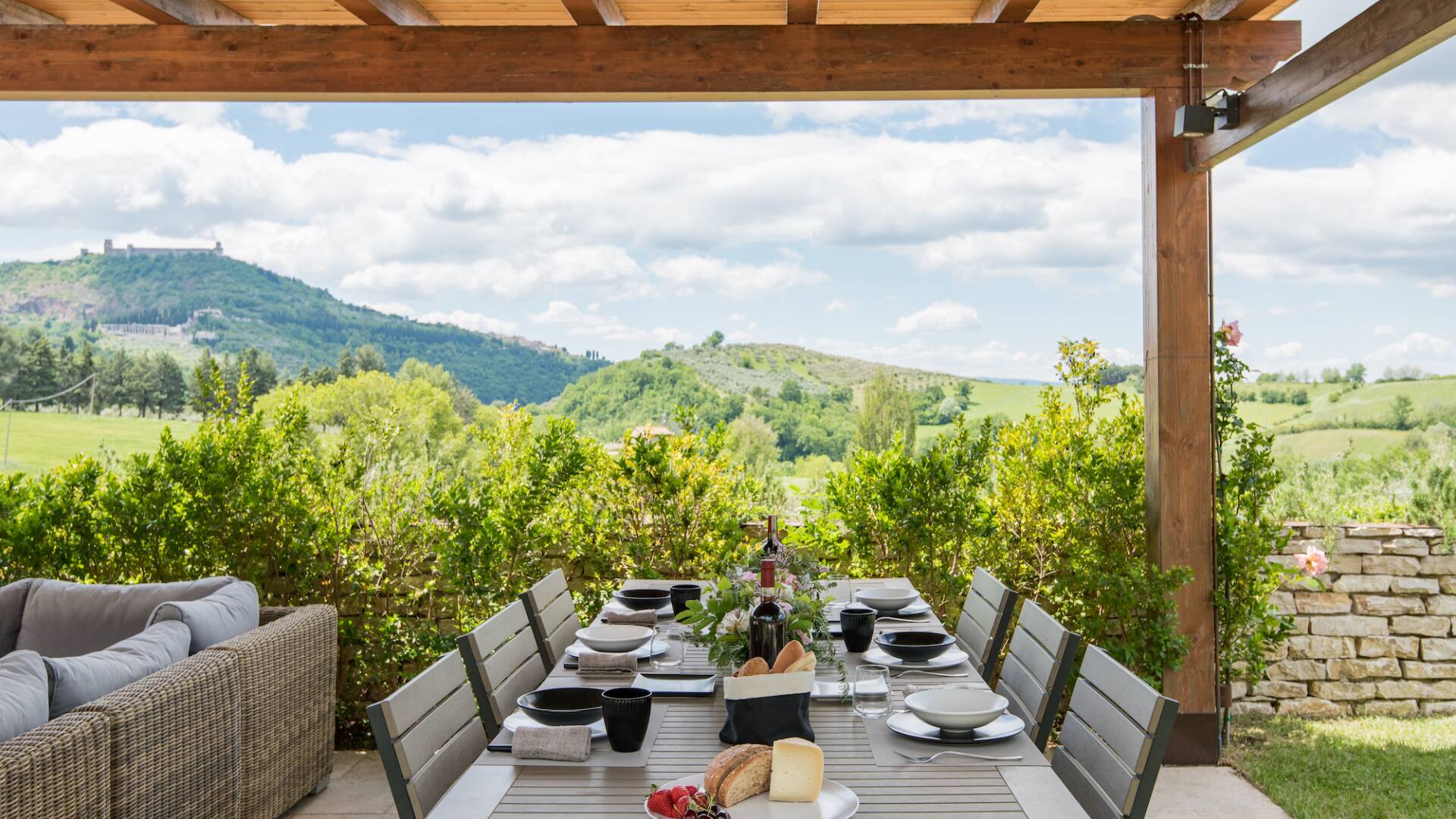 rooftop dining area