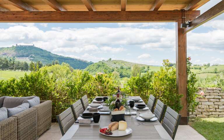 rooftop dining area