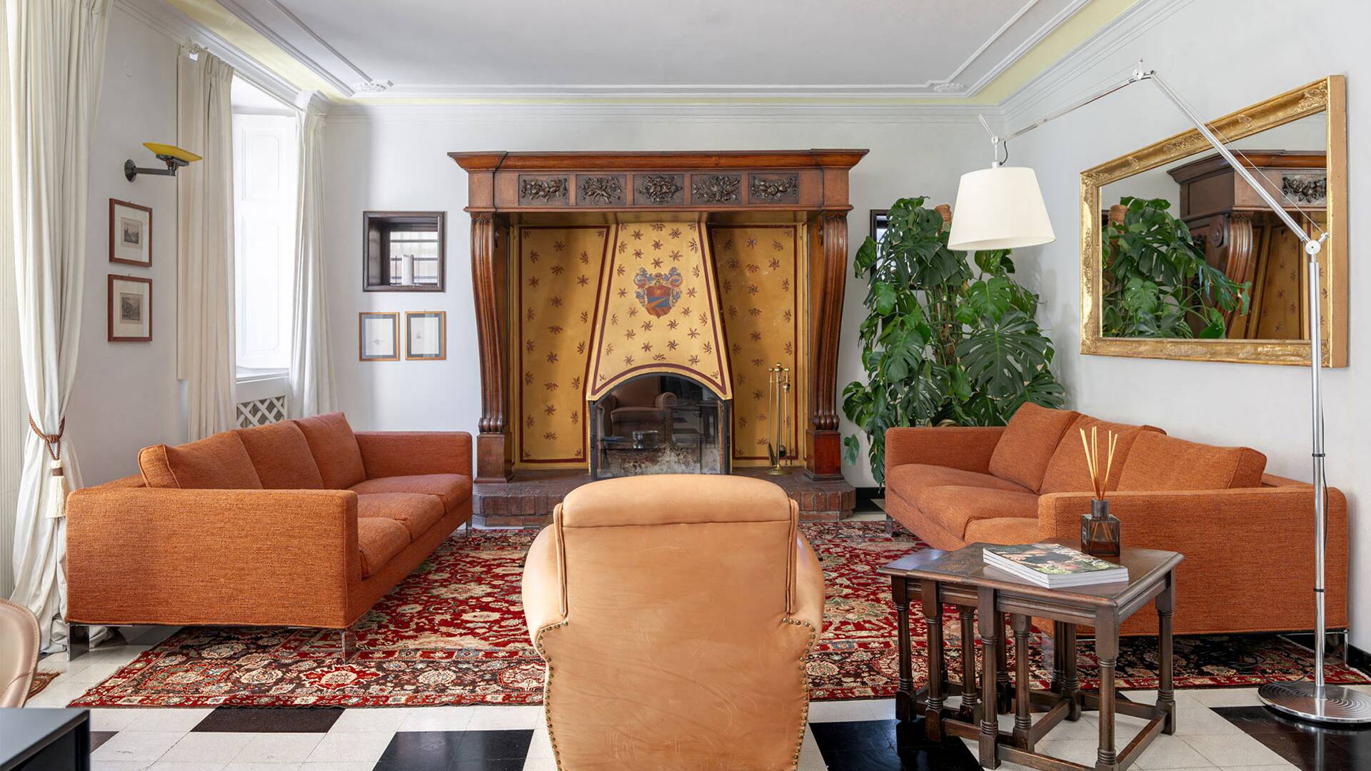 ground floor, living room with fireplace