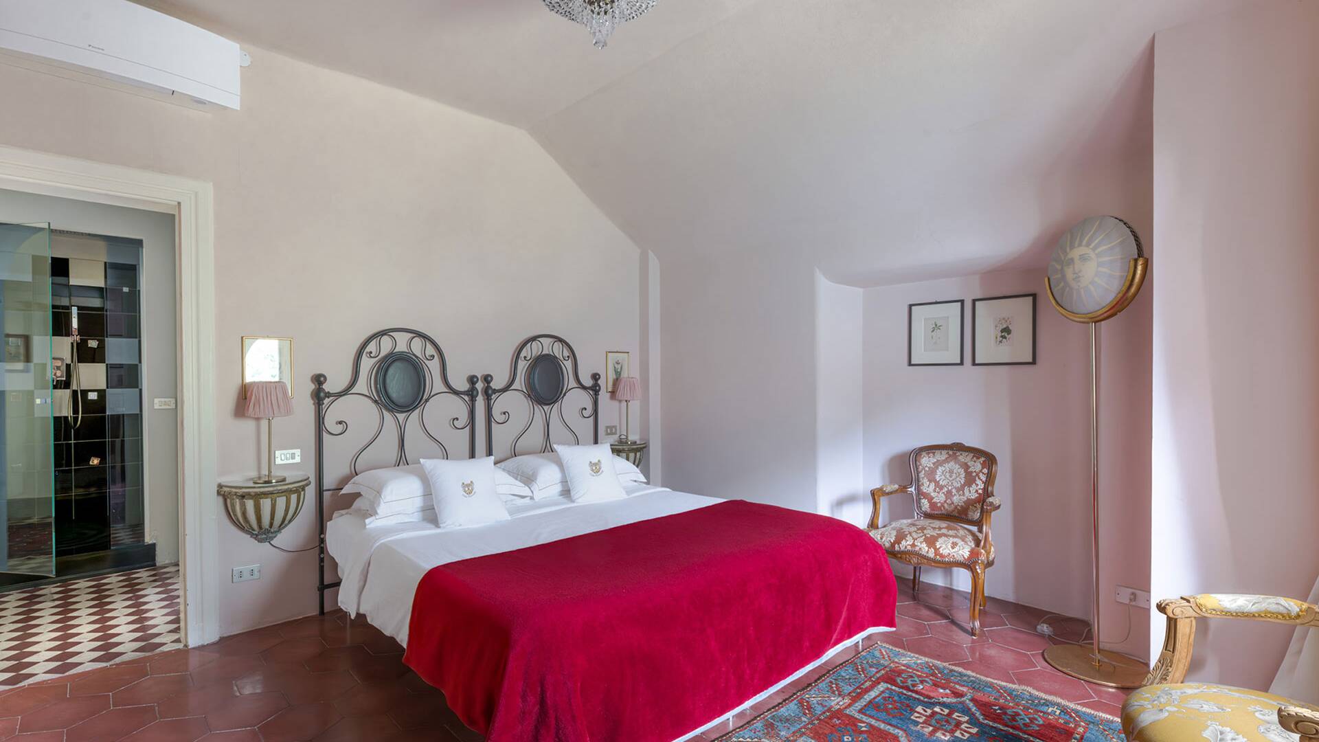 Fornasetti pink bedroom, third floor