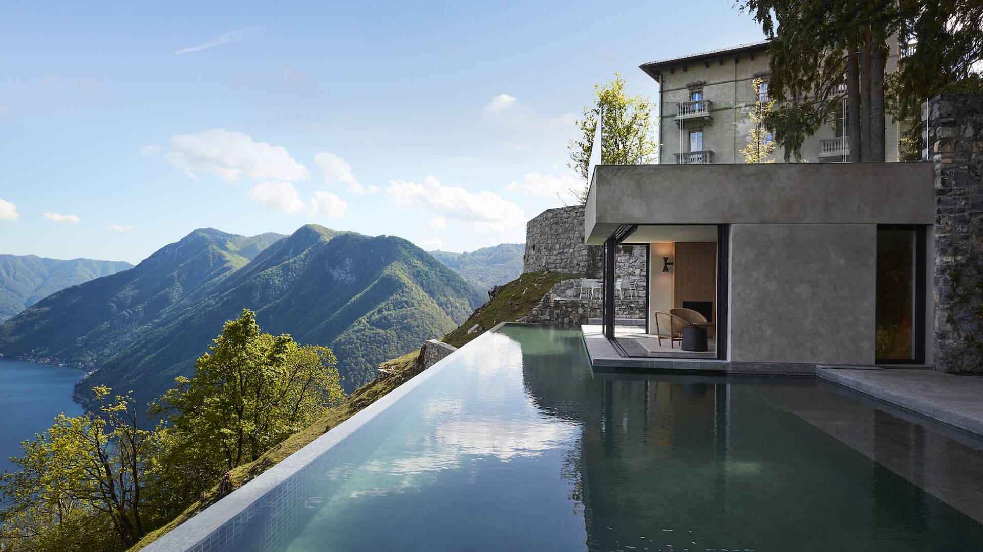 villa luxury Como Lake pool external 