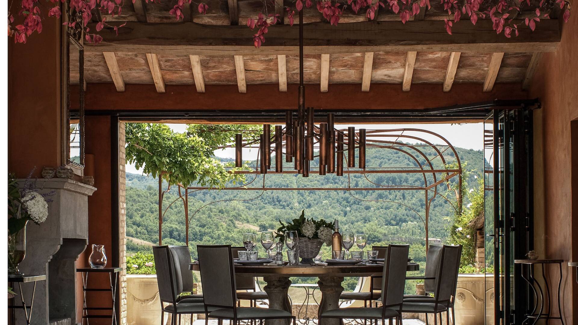 dining room with stunning views