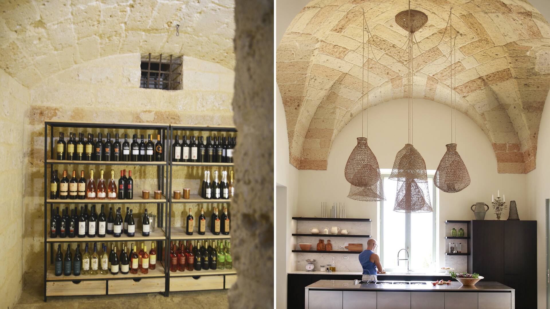 kitchen and private wine cellar