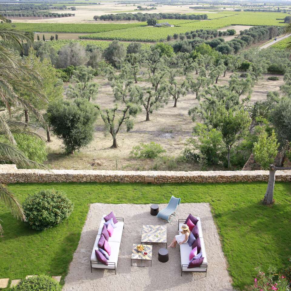 outdoor sitting area with countryside view