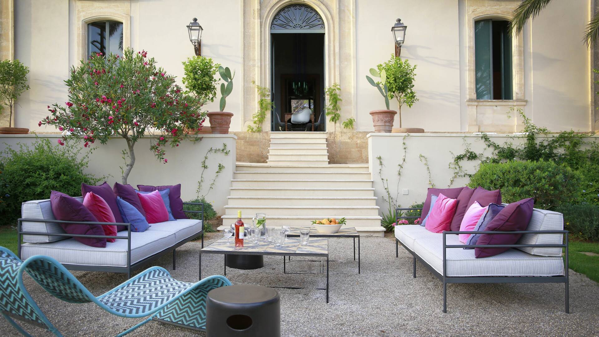 entrance to luxury vacation villa Certosa