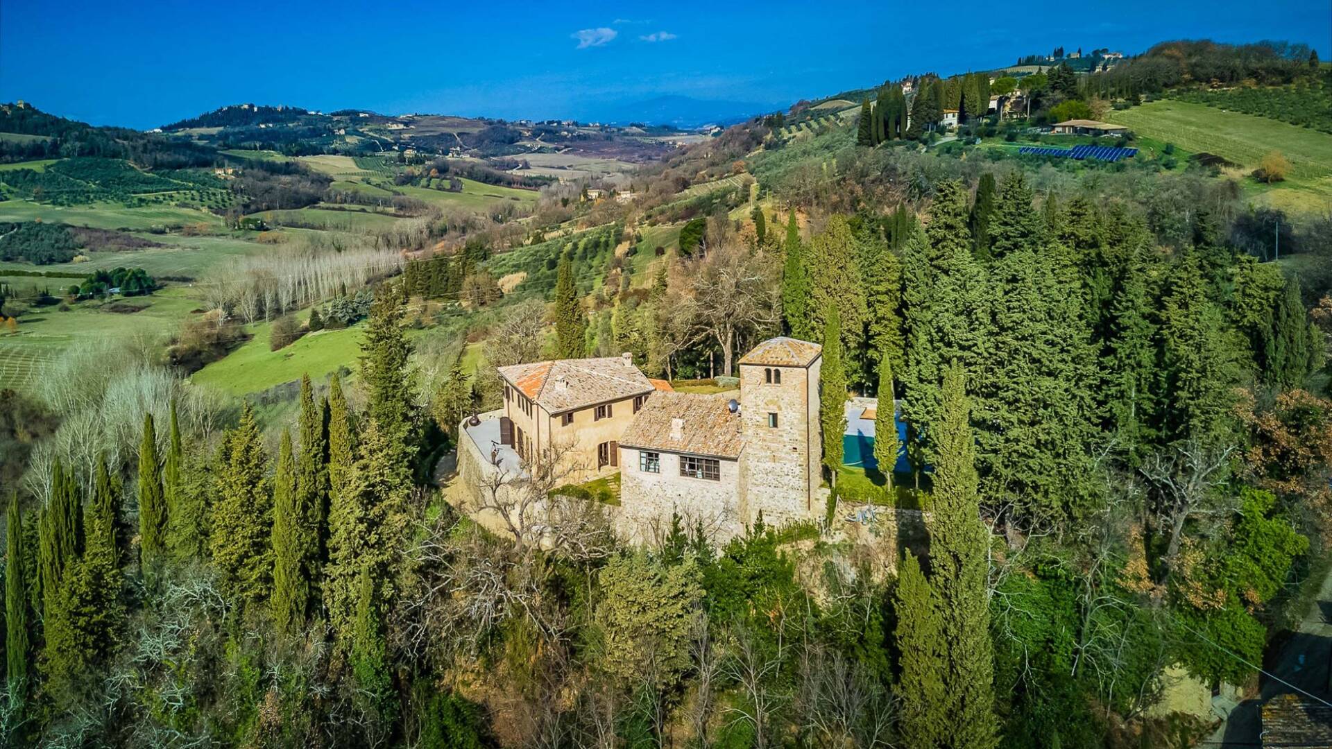 aerial view of Tuscany