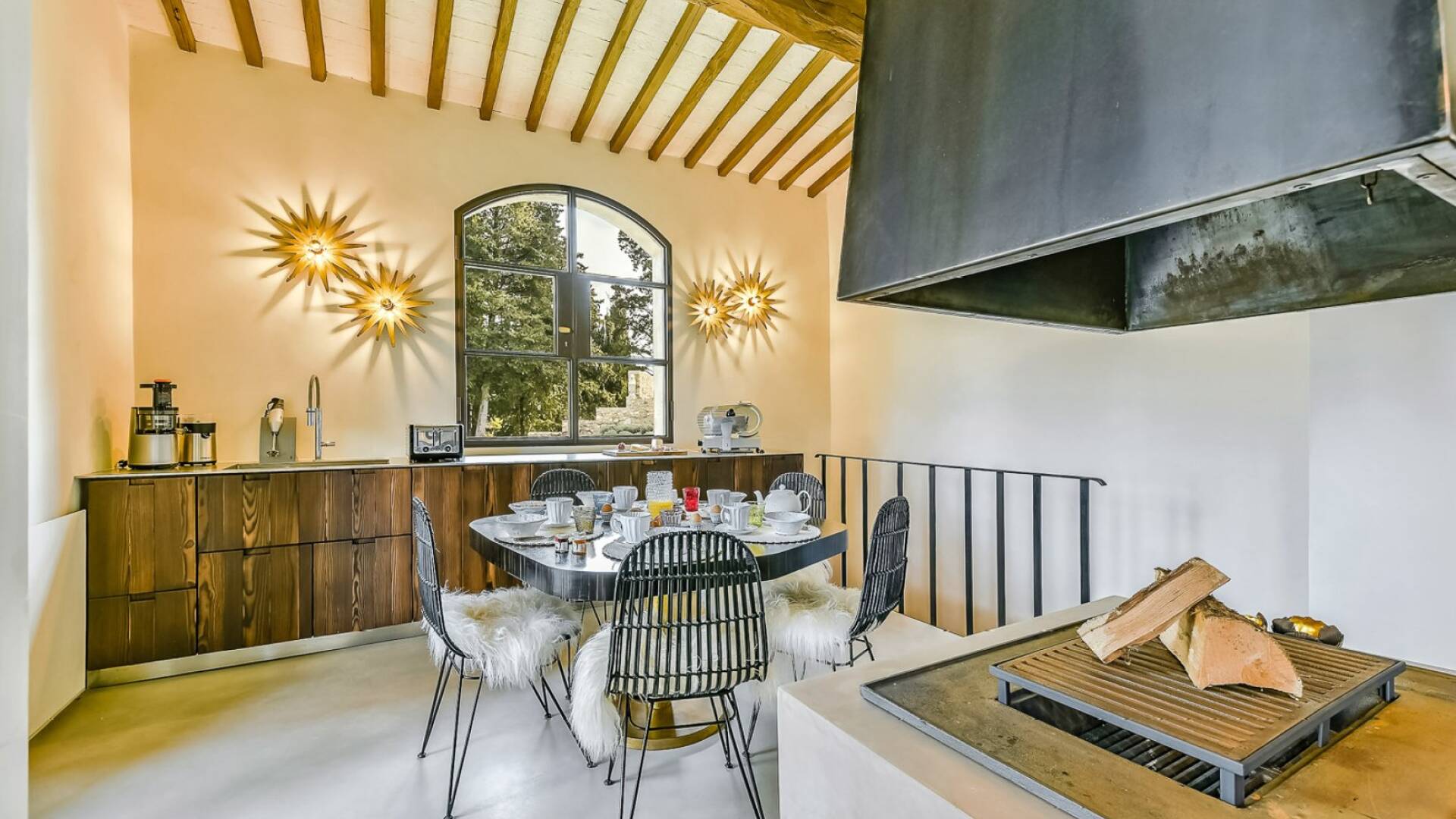 breakfast table of luxury villa for rent