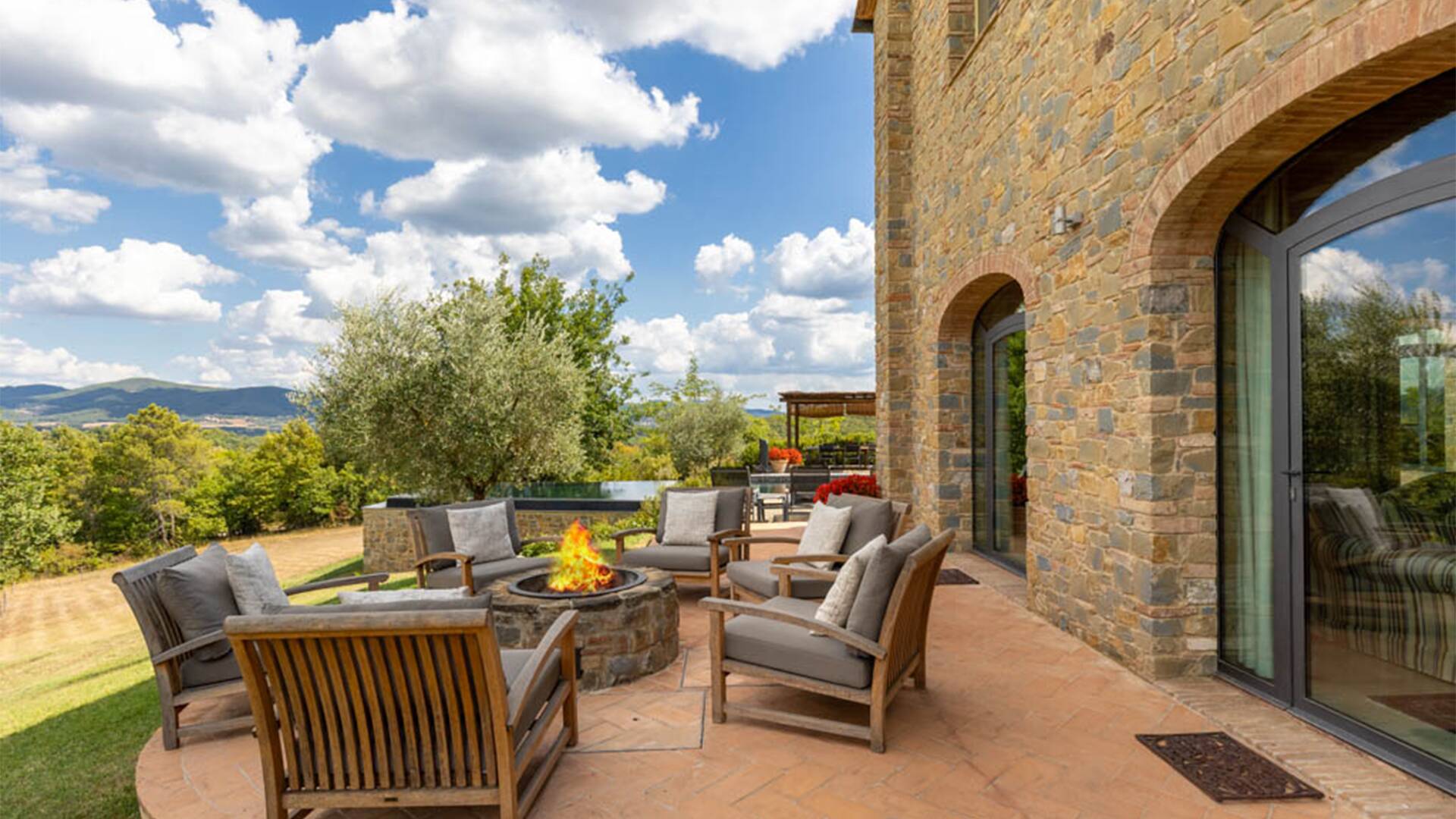 sitting area around fire pit