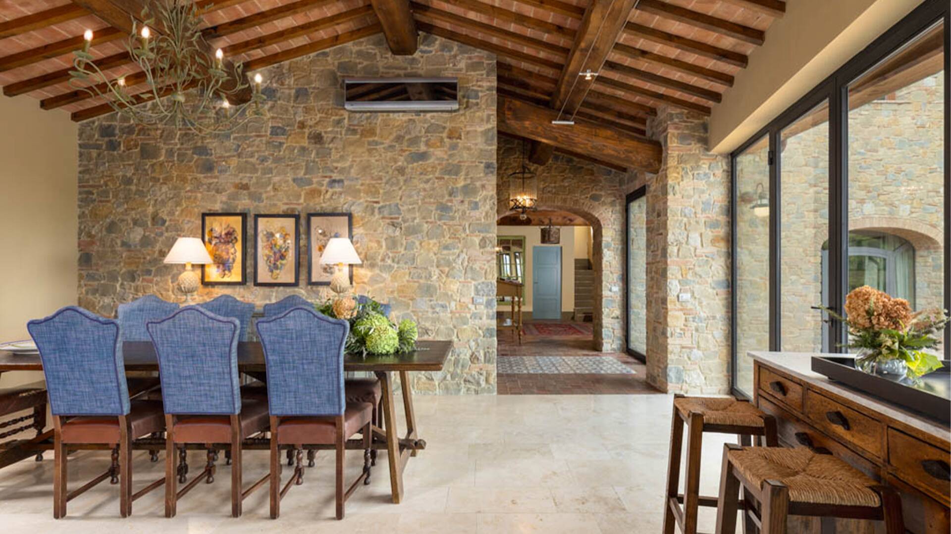 dining room with French windows