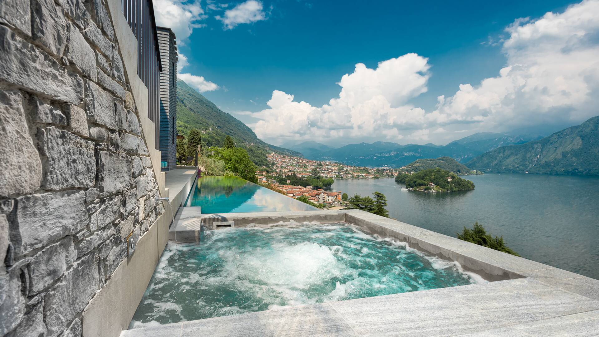 private swimming pool with Jacuzzi corner