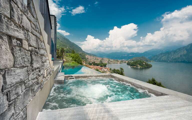 private swimming pool with Jacuzzi corner