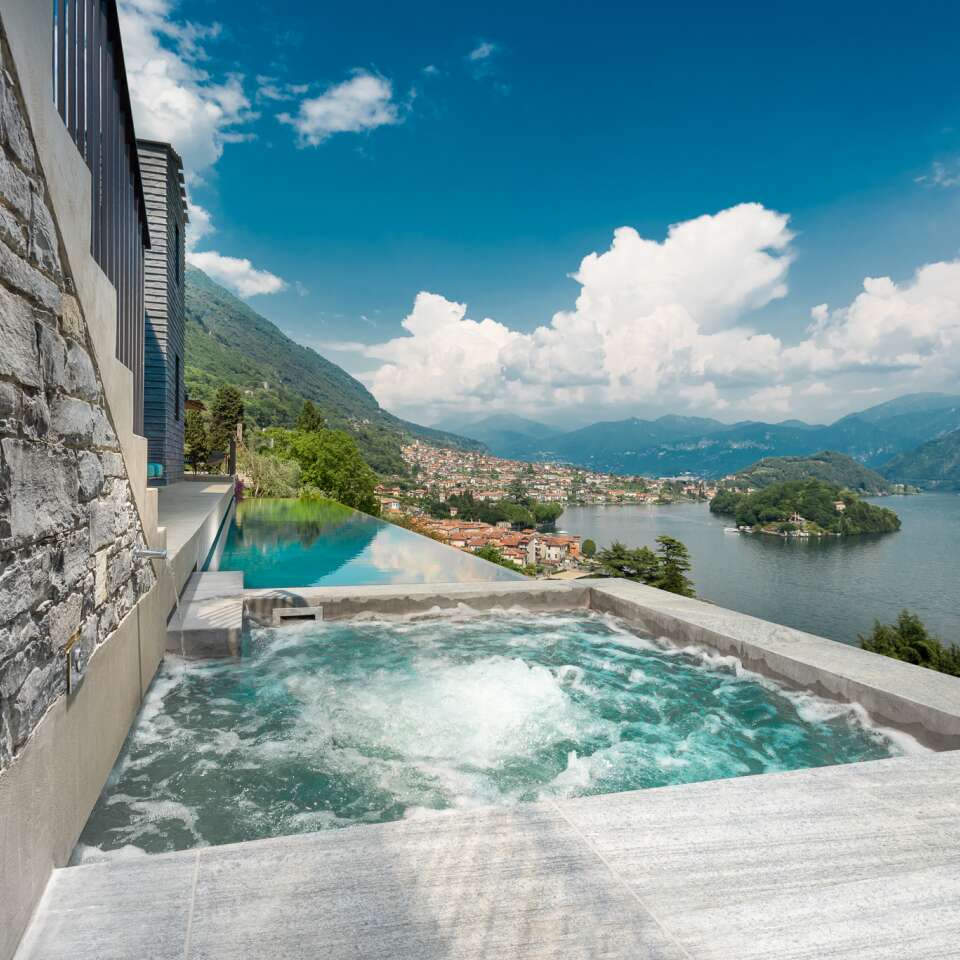 private swimming pool with Jacuzzi corner