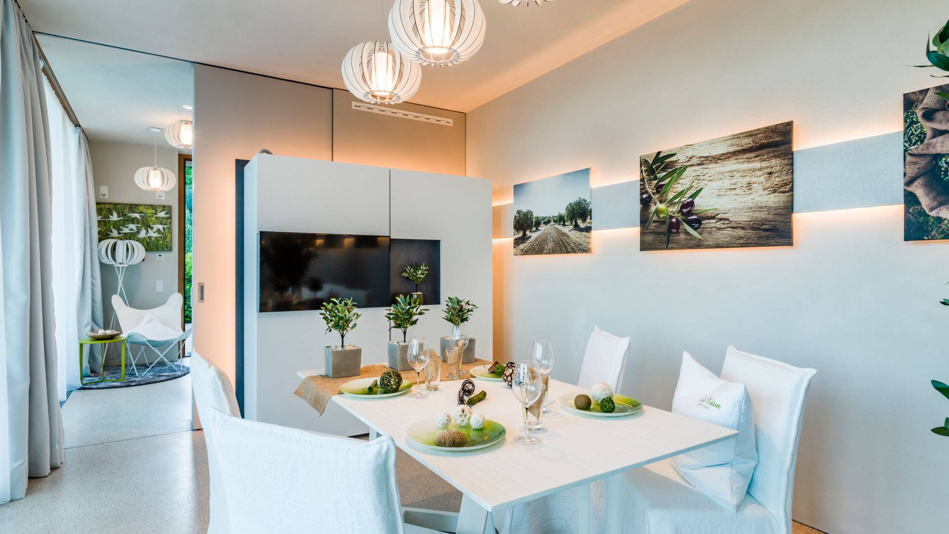 breakfast table at the guest house of the luxury vacation villa 