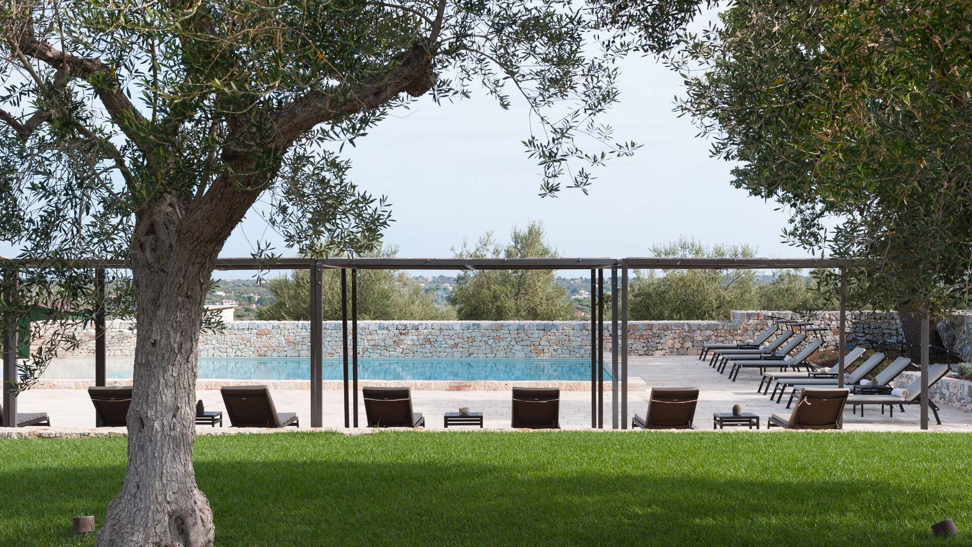 luxury private pool lounge area