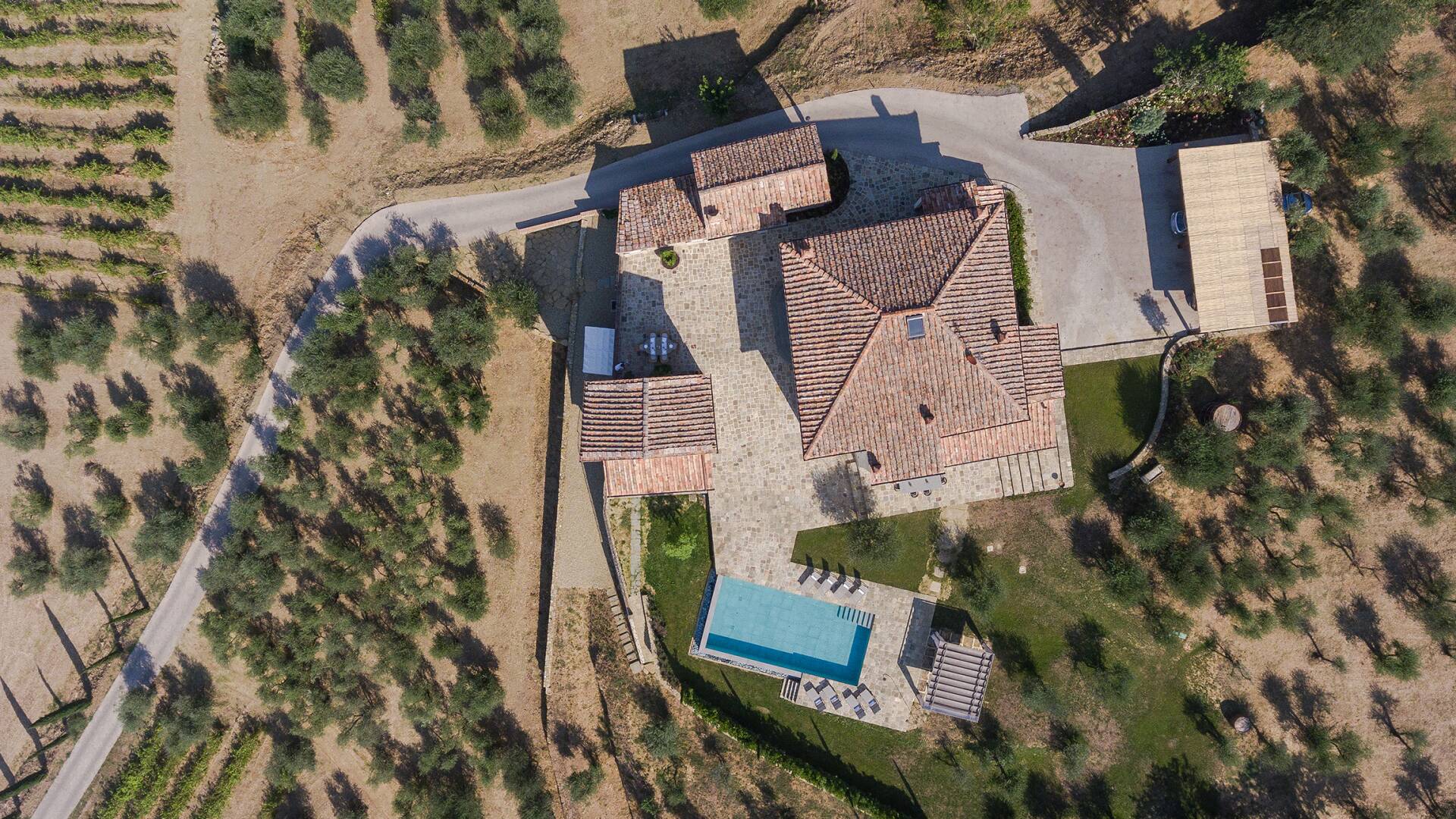 aerial view of luxury villa betulla