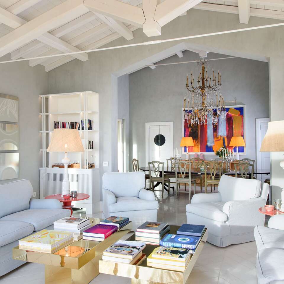 modern open space with living and dining room