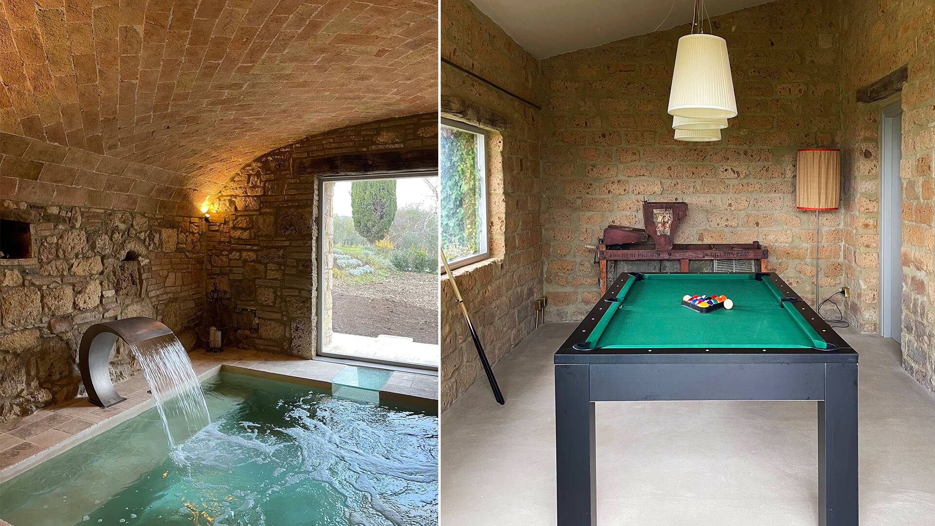 billiard table and indoor pool