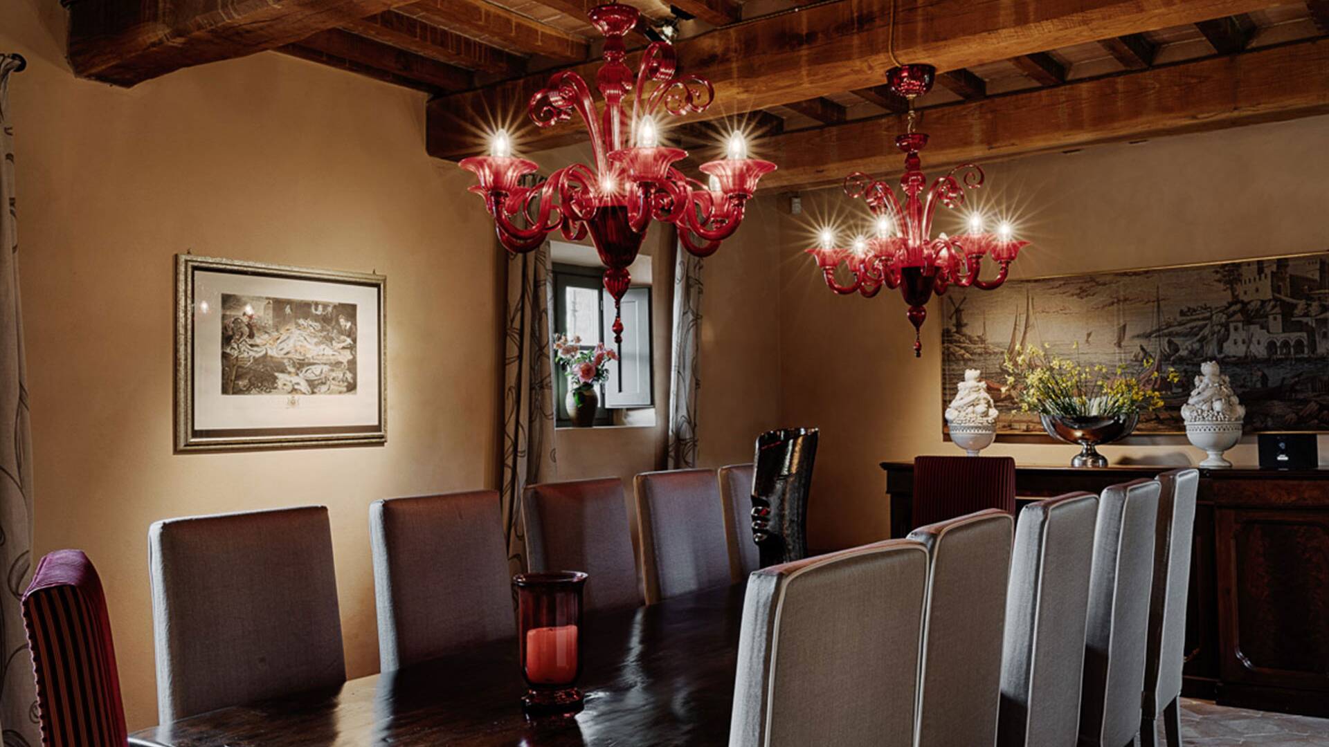 main villa, elegant dining room