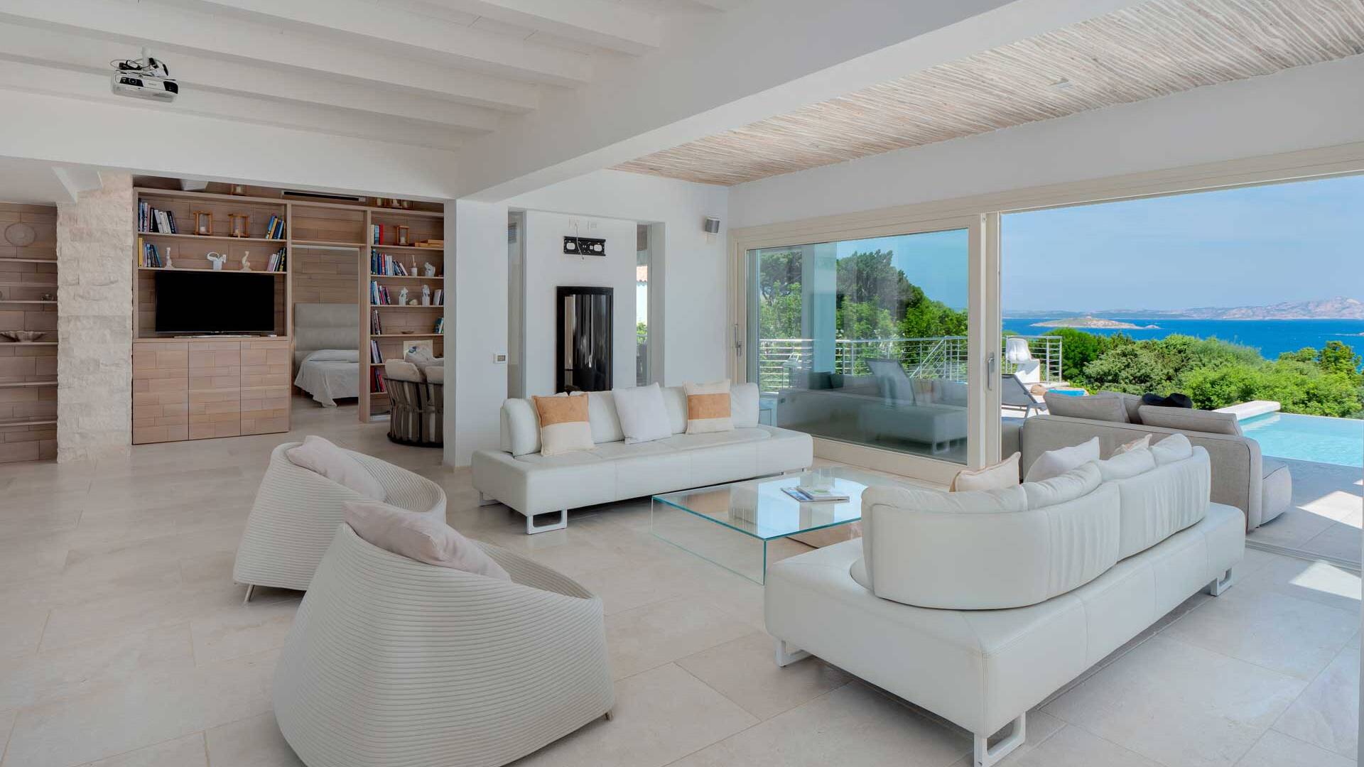 luxury living room with stunning seaview