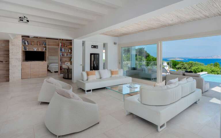 luxury living room with stunning seaview