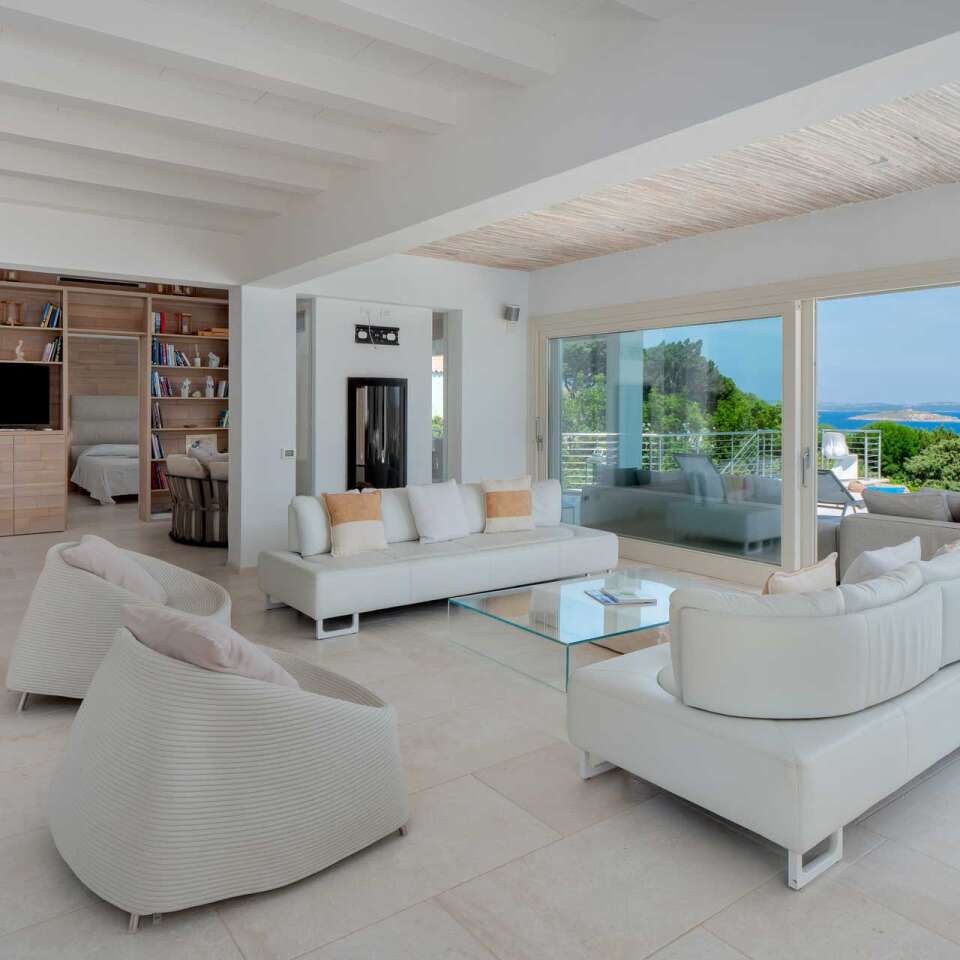 luxury living room with stunning seaview
