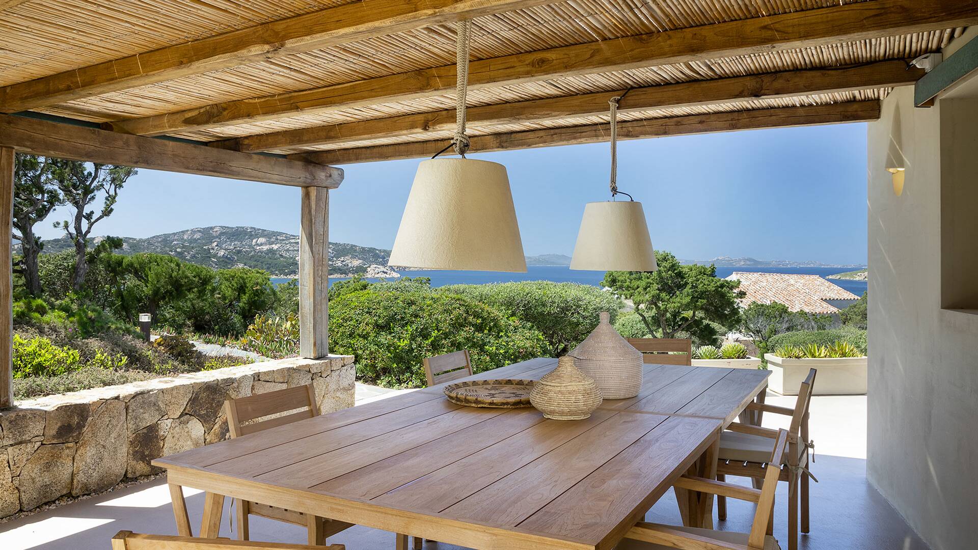 sea view from the covered pergola of villa 2