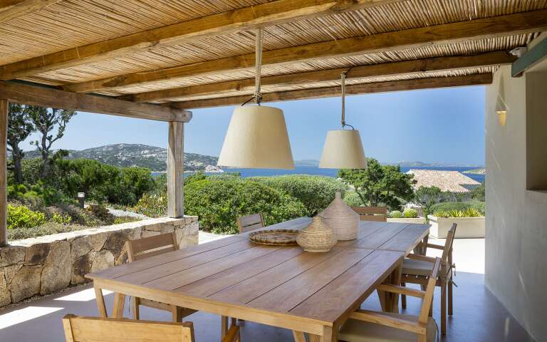 sea view from the covered pergola of villa 2