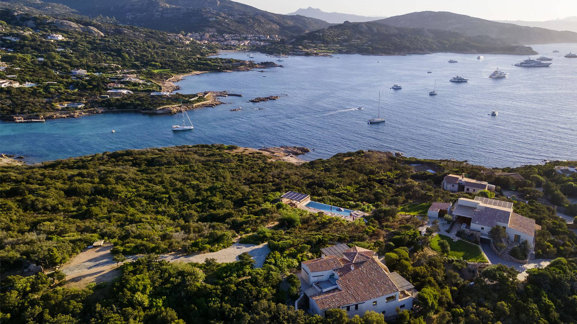 aerial view of the villa