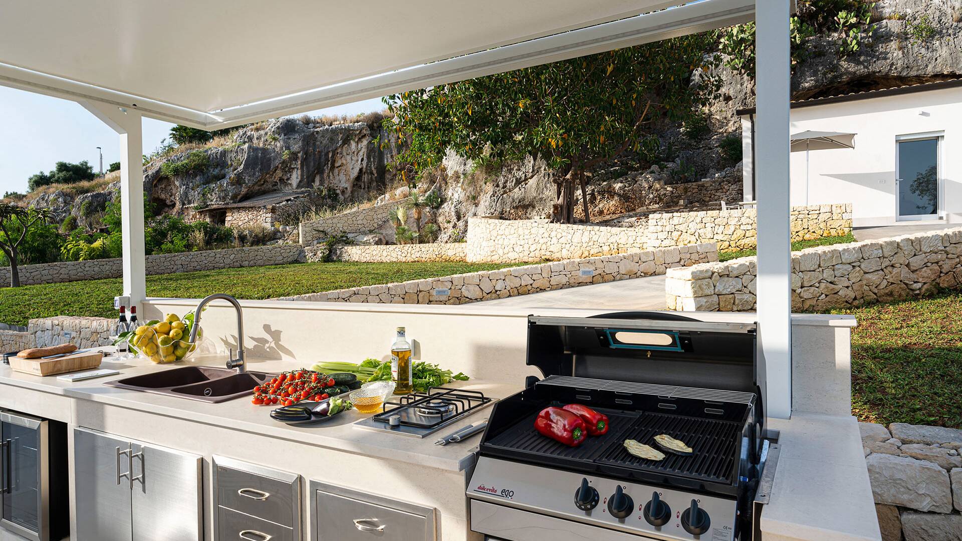 outdoor fully equipped kitchen