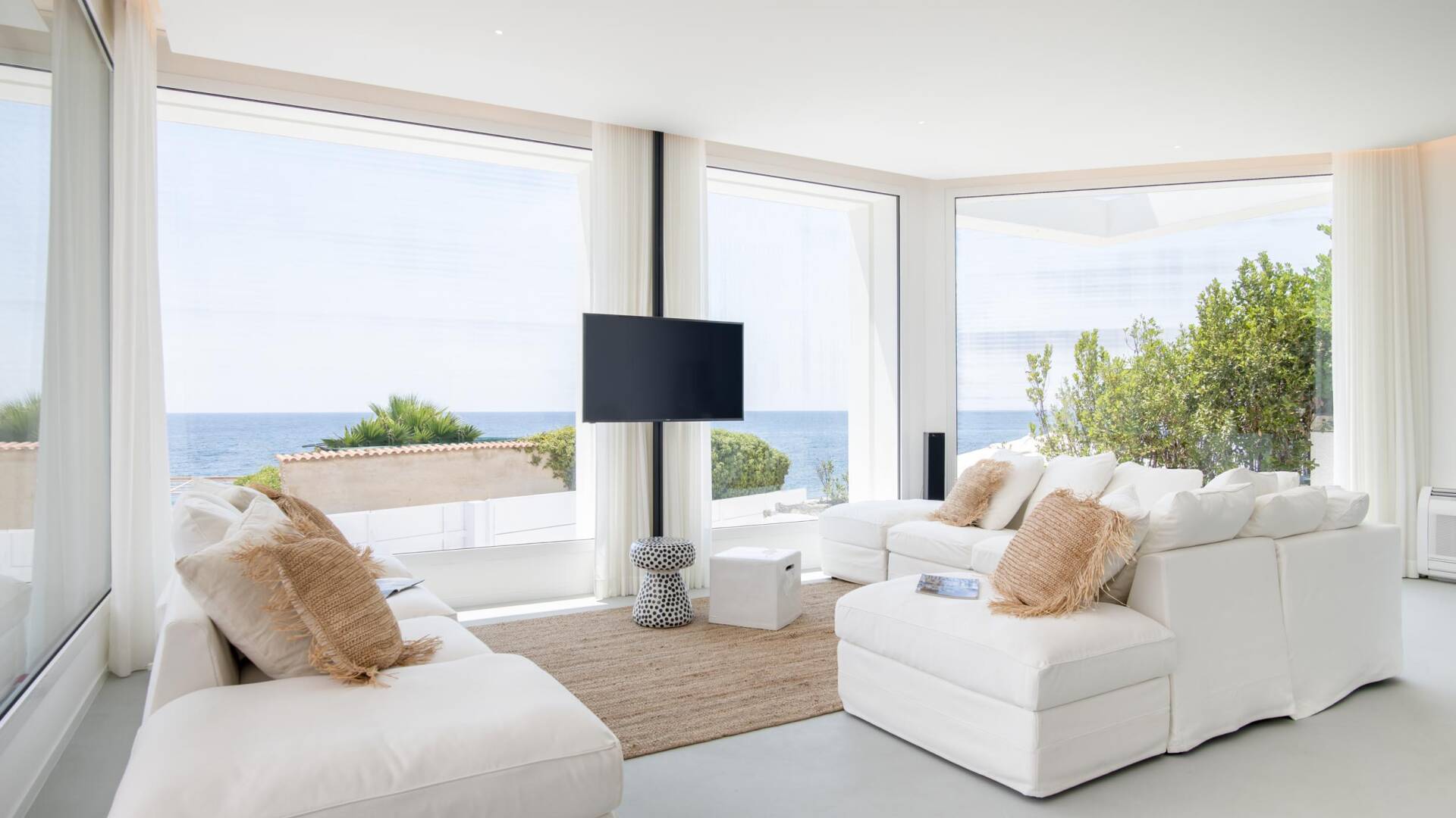 living room with sea view