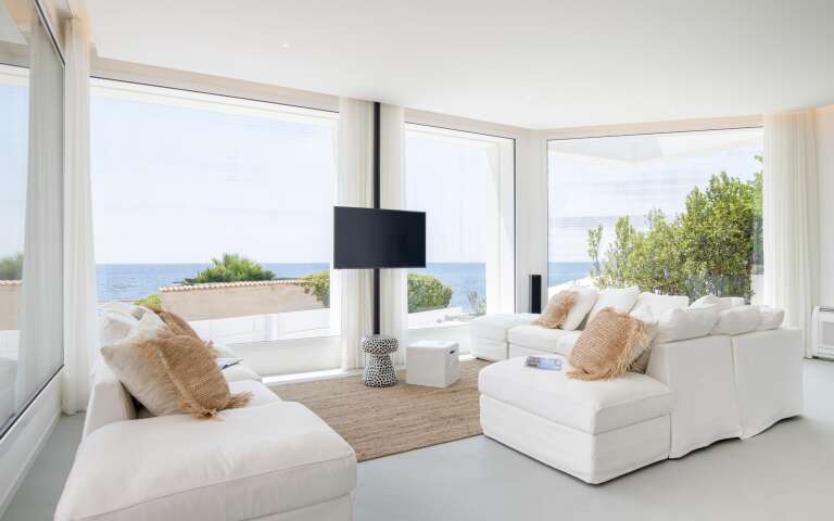 living room with sea view