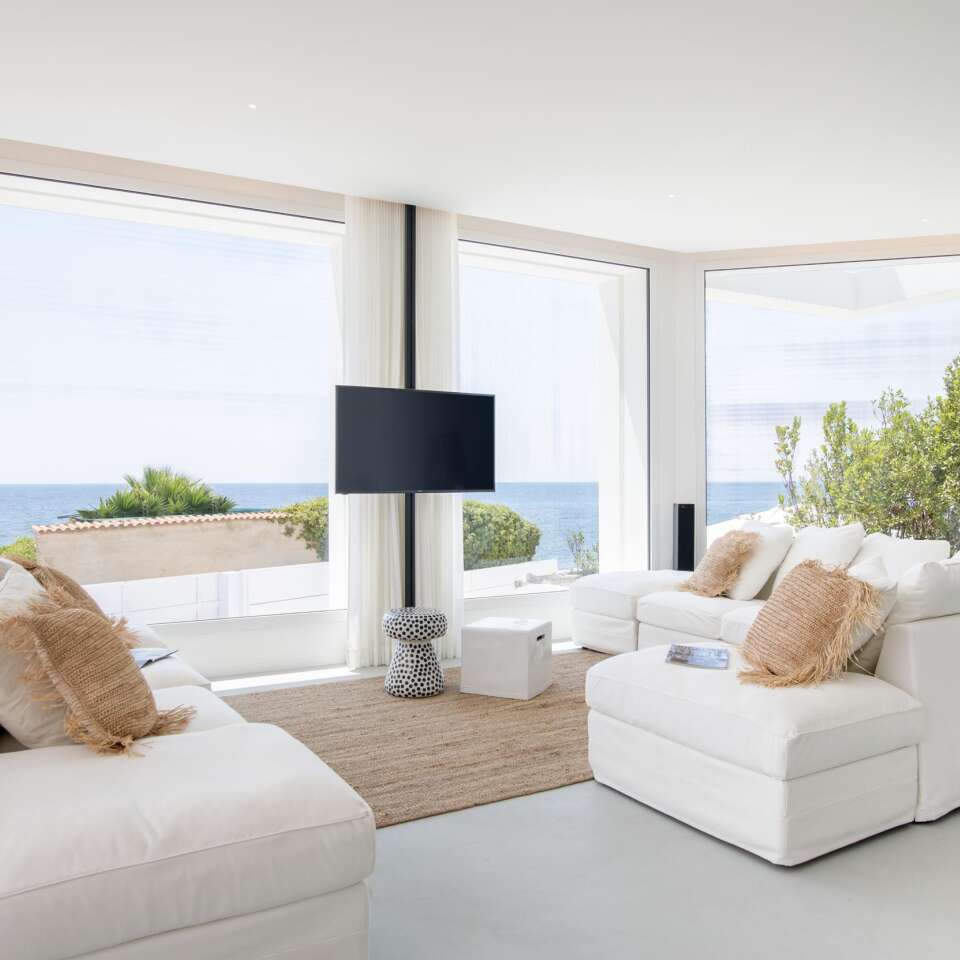 living room with sea view