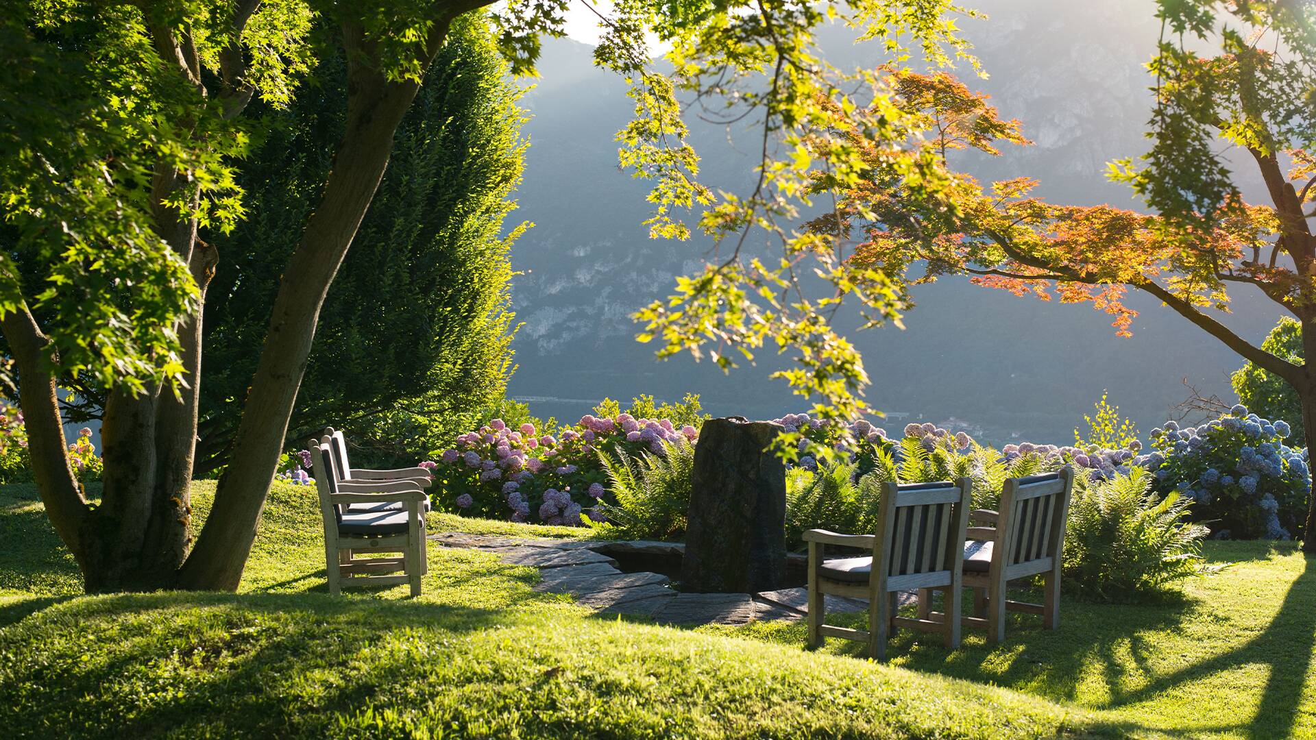 sitting area by the shore