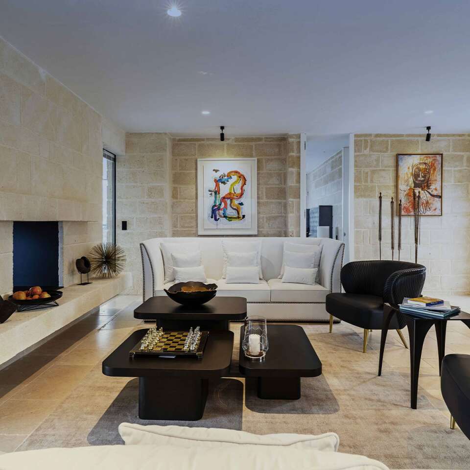 living room with fireplace