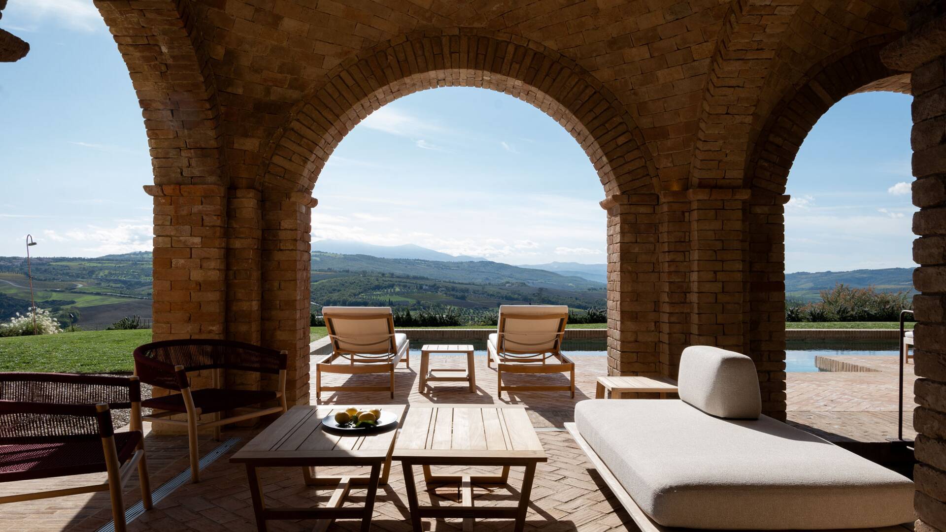 pergola by the swimming pool