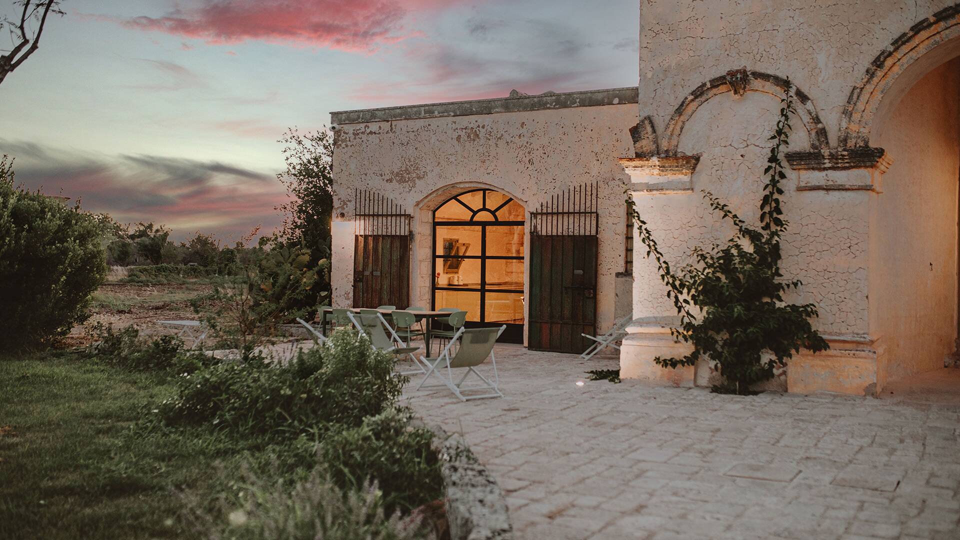 sunset over luxury villa Opera