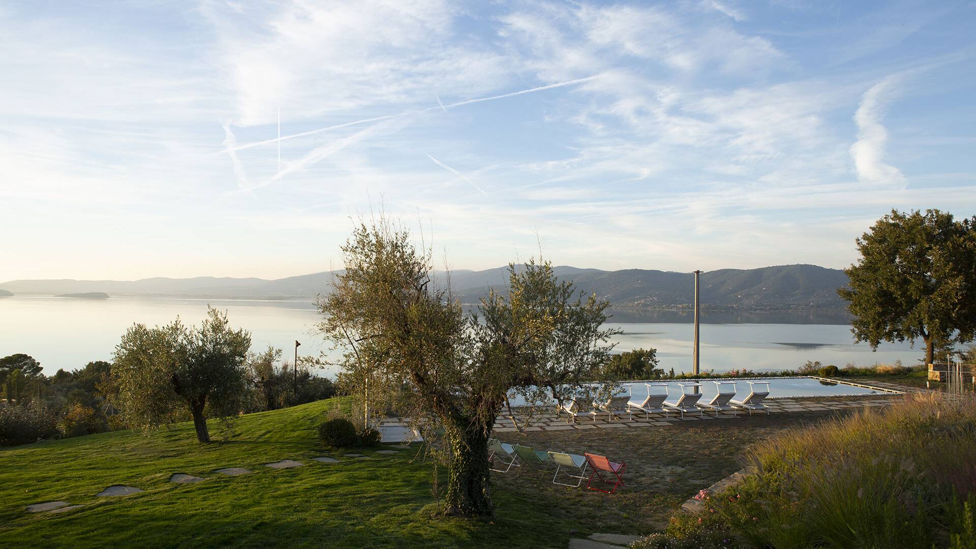 picturesque view over Lake Trasimeno