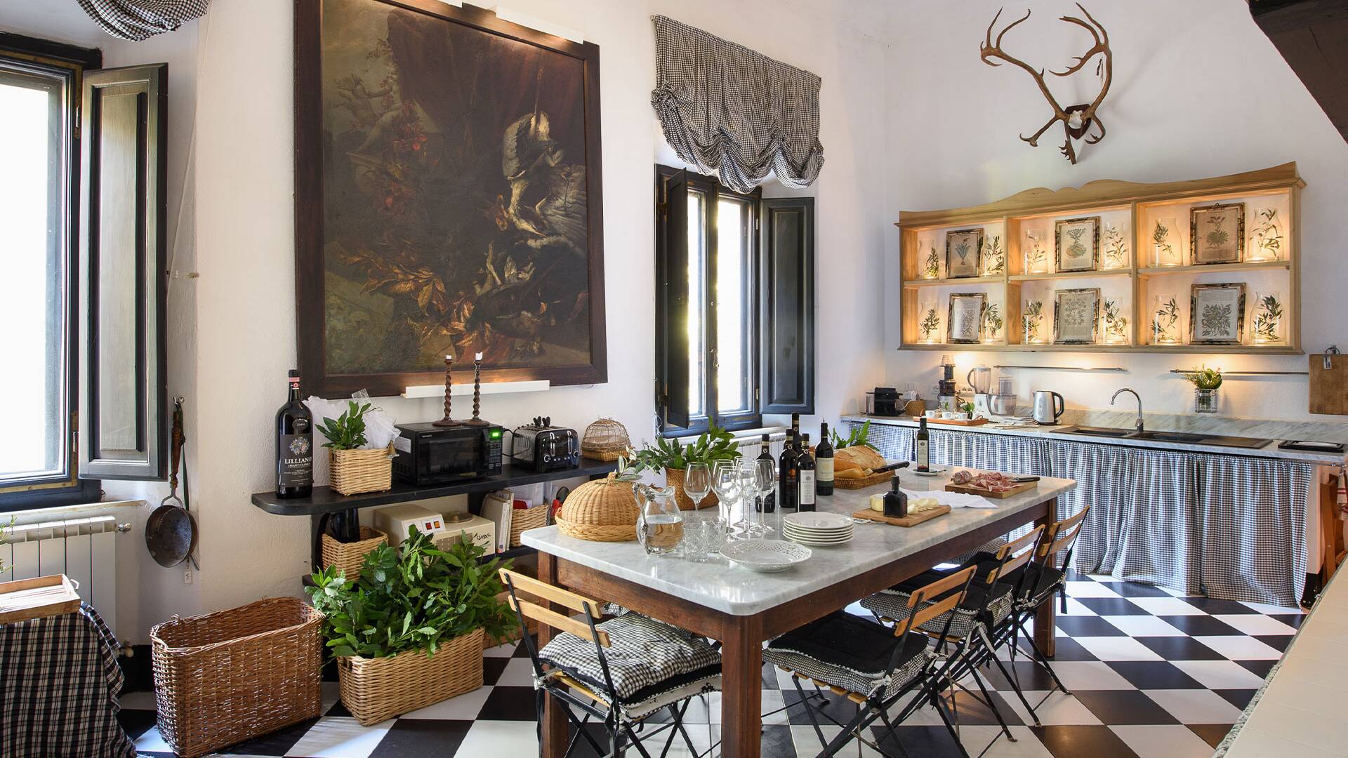 eating table in the kitchen