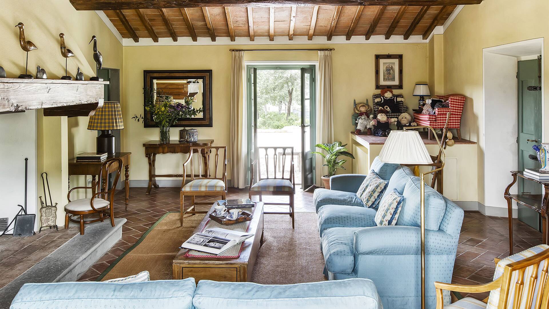 living room with fireplace