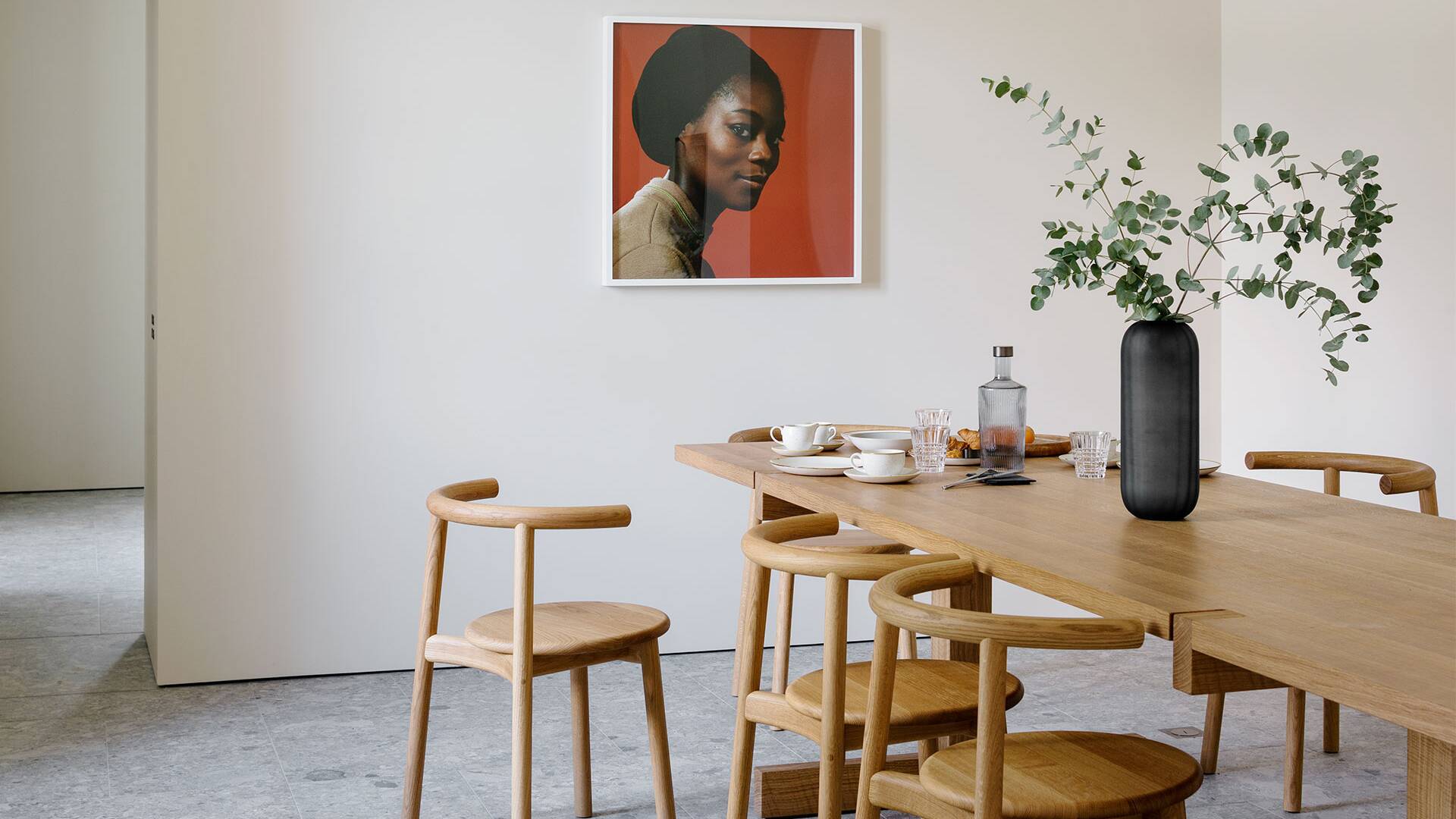 dining room with wooden chairs